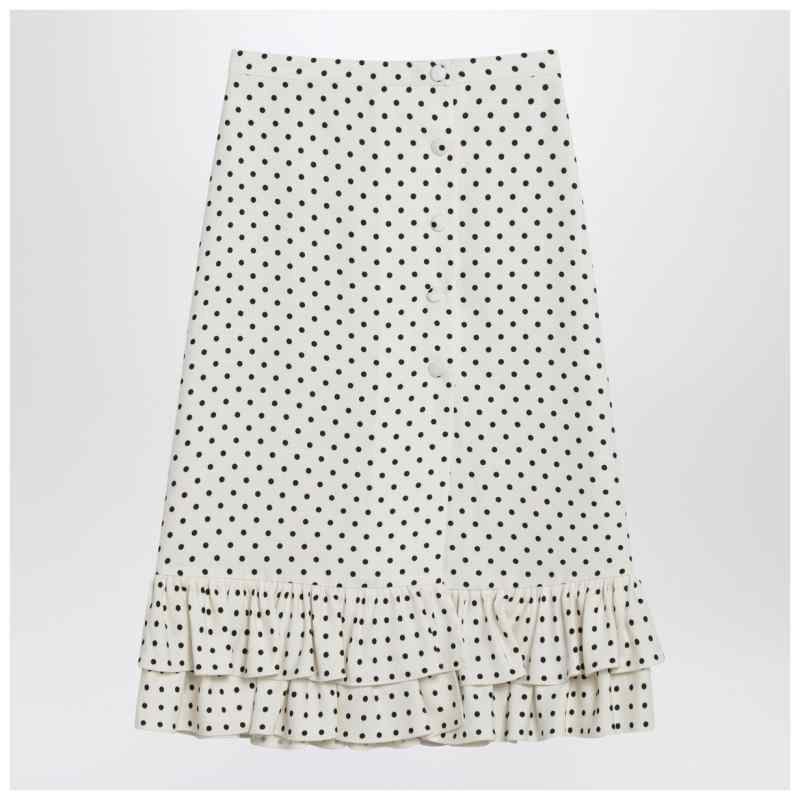 Valentino Ivory polka-dot skirt with ruffles, theFeinheit