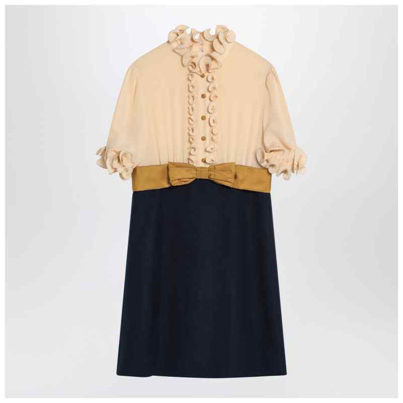 Valentino Mini dress with ruffles and bow in silk, theFeinheit