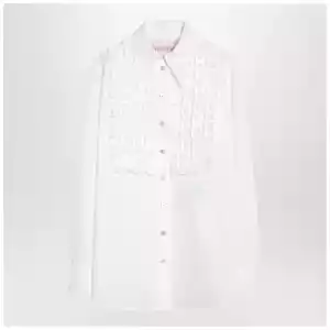 Valentino White cotton shirt with ruffles