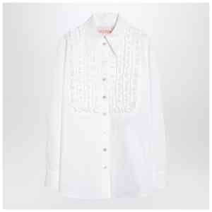 Valentino White cotton shirt with ruffles