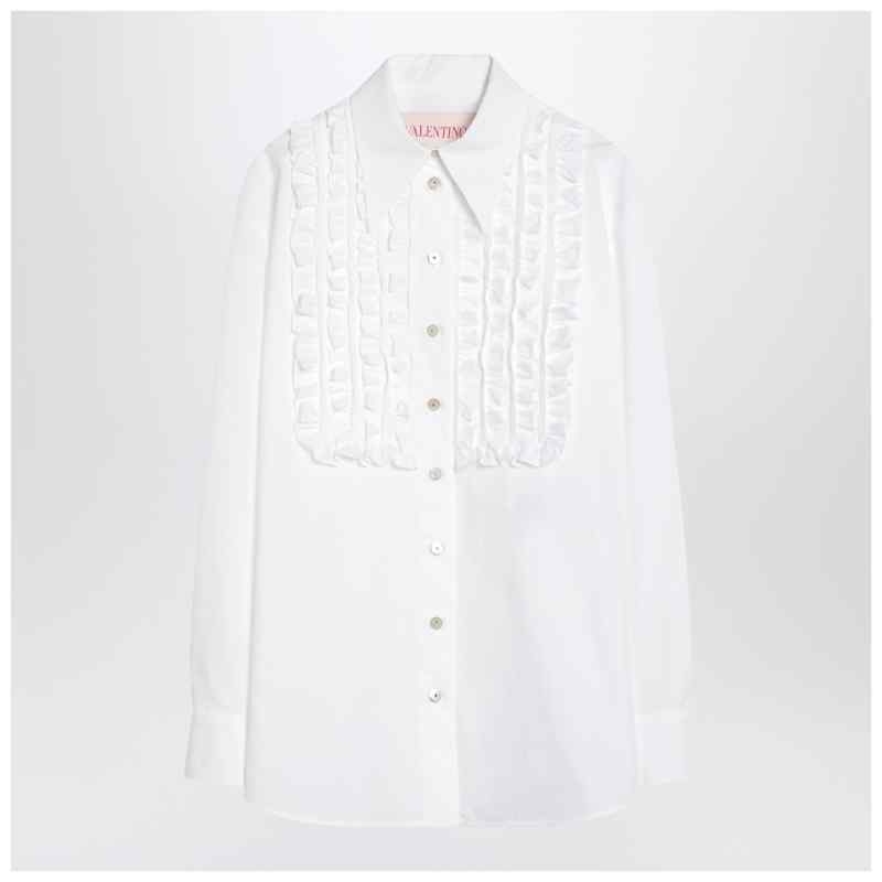 Valentino White cotton shirt with ruffles, theFeinheit