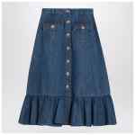 Valentino Blue denim midi skirt