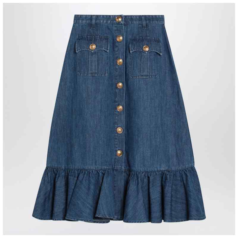 Valentino Blue denim midi skirt, theFeinheit