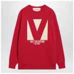 Red sweatshirt with Chez Valentino print