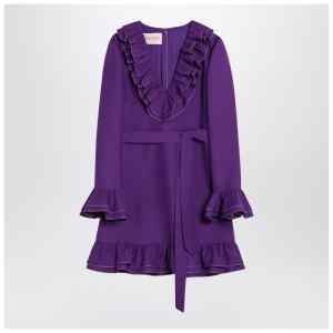 Valentino Purple wool and silk mini dress