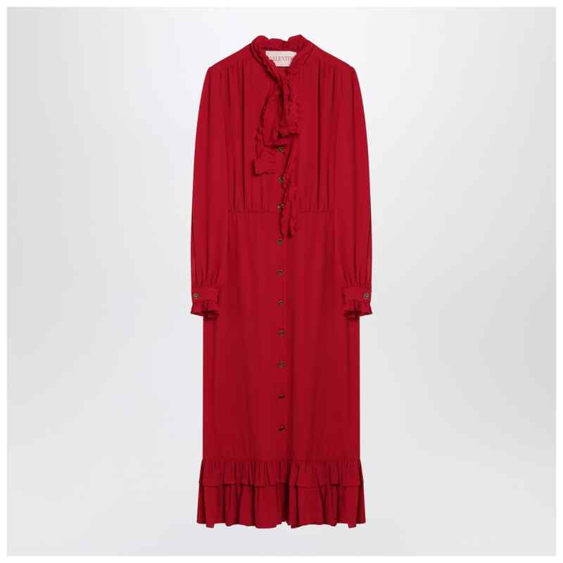 Valentino Red dress with ruffled bow, theFeinheit