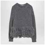 Stella McCartney Grey wool sweater with feather insert