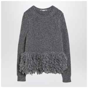 Stella McCartney Grey wool sweater with feather insert