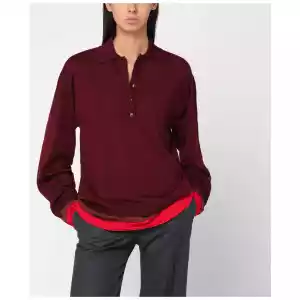 Stella McCartney Layered Bordeaux wool polo