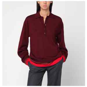 Stella McCartney Layered Bordeaux wool polo