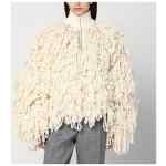 Stella McCartney White wool bomber jacket with fringes