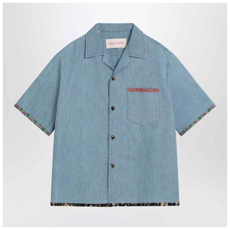 Valentino Denim shirt with floral trims, theFeinheit