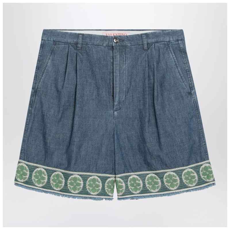 Valentino Blue bermuda short with jacquard bottom, theFeinheit
