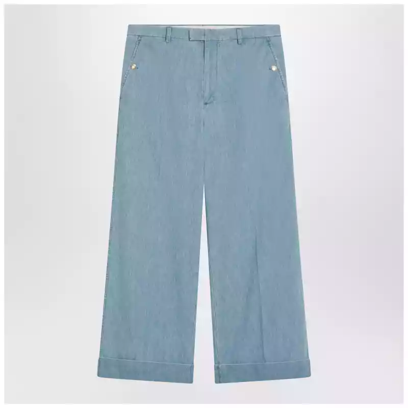 Valentino Light blue wide jeans with cuff
