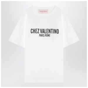 Ivory T-shirt with Chez Valentino print