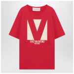Red T-shirt with Chez Valentino print