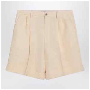 Valentino Butter-coloured Bermuda shorts with turn-ups