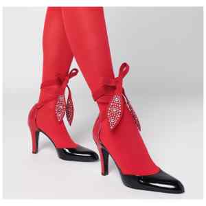 Valentino Garavani Black and red Foliefoliage décolleté