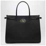 Valentino Garavani Black leather medium Antibes tote bag