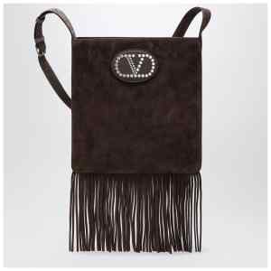 Valentino Garavani Nellcôte dark brown suede bag