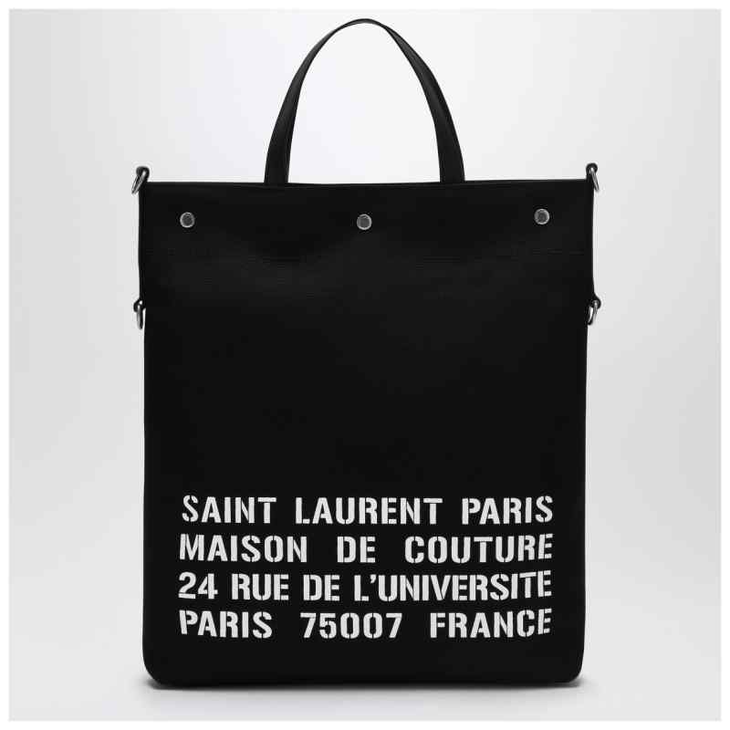 Saint Laurent North/South tote bag in black canvas, theFeinheit