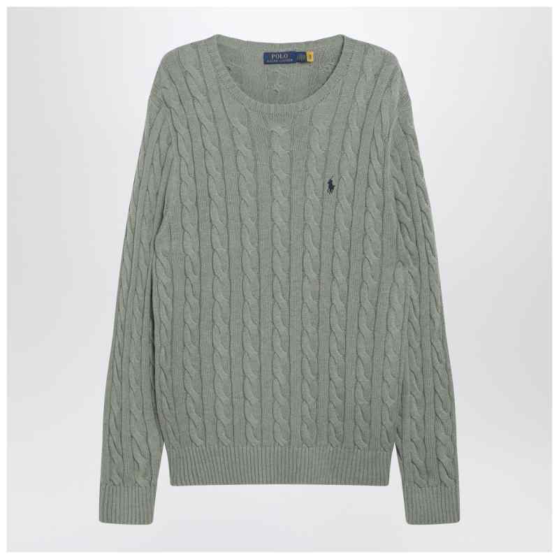 Polo Ralph Lauren Grey-green cotton cable-knit sweater, theFeinheit