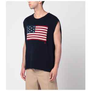 Polo Ralph Lauren Navy blue vest with flag Big-Fit