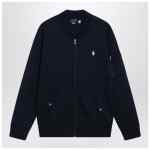 Polo Ralph Lauren Navy blue zip-up cotton-blend sweatshirt