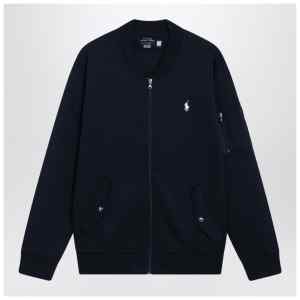 Polo Ralph Lauren Navy blue zip-up cotton-blend sweatshirt