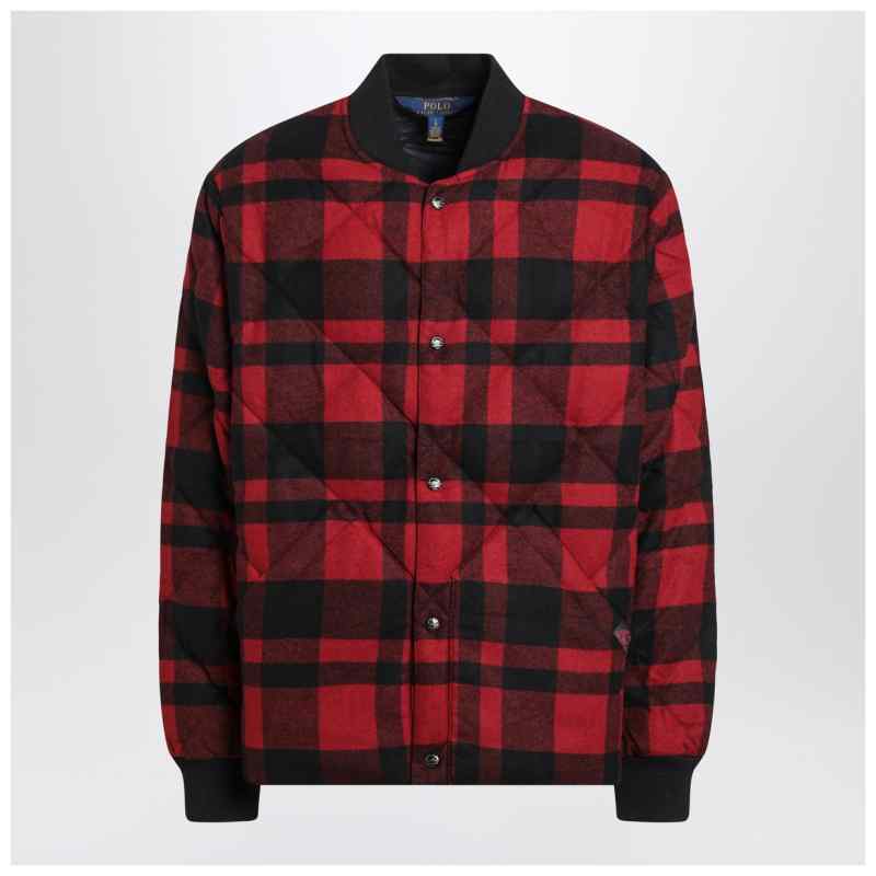 Polo Ralph Lauren Red and black quilted check bomber, theFeinheit