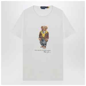 Polo Ralph Lauren White Polo Bear T-shirt Custom Slim-Fit