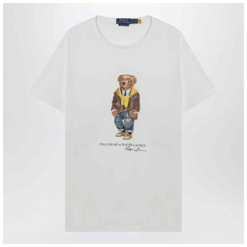 Polo Ralph Lauren White Polo Bear T-shirt Custom Slim-Fit, theFeinheit