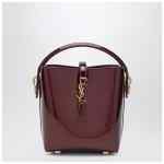 Saint Laurent Mini Le 37 bucket bag in burgundy patent leather