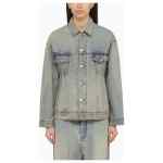 Balenciaga Light blue washed-effect denim jacket