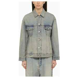 Balenciaga Light blue washed-effect denim jacket