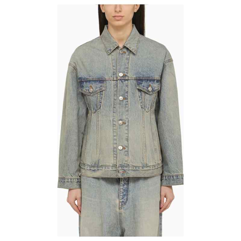 Balenciaga Light blue washed-effect denim jacket, theFeinheit