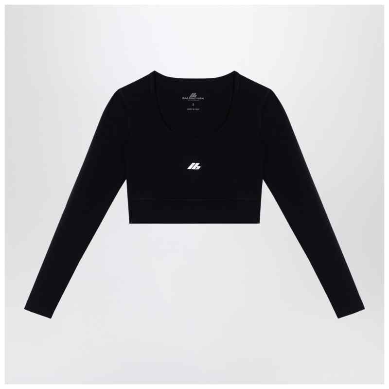 Balenciaga Black Activewear top in matt nylon blend, theFeinheit