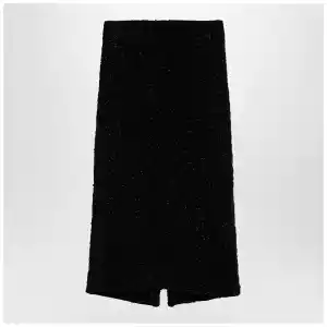 Balenciaga Black tweed midi skirt