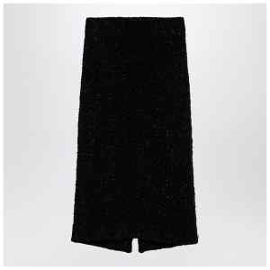 Balenciaga Black tweed midi skirt
