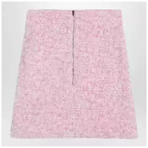 Balenciaga Pink cotton blend tweed mini skirt
