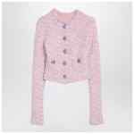 Balenciaga Pink cotton blend tweed cropped cardigan