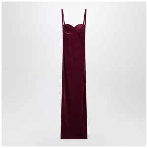 Balenciaga Long plum-colored velvet dress