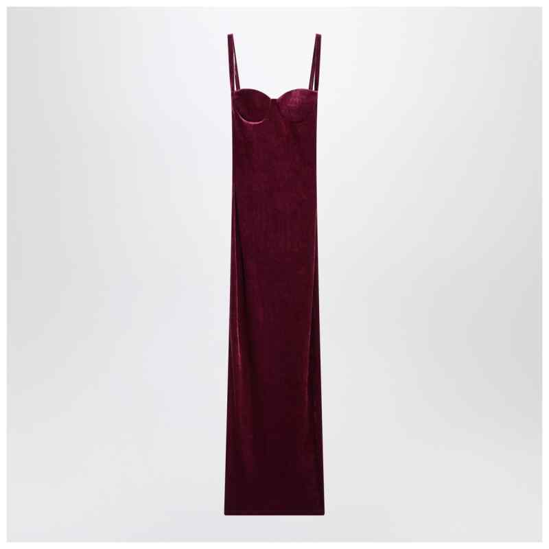 Balenciaga Long plum-colored velvet dress, theFeinheit