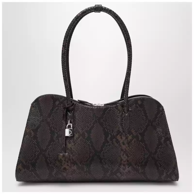 Stella McCartney Espresso snake-effect Ryder tote bag