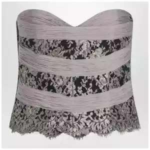 Valentino Grey/mauve/gold chiffon silk top