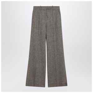 Valentino Ivory/brown patterned wool trousers