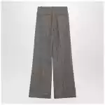 Valentino Ivory/brown patterned wool trousers