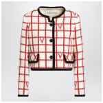 Valentino Ivory jacket with Check Vlogo pattern