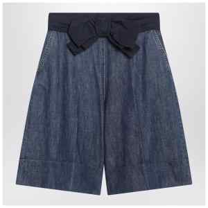 Valentino Denim bermuda shorts with oversized bow