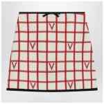 Valentino Ivory skirt with Check Vlogo pattern
